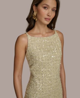 Donna Karan New York Women's Square-Neck Sequin Sheath Dress