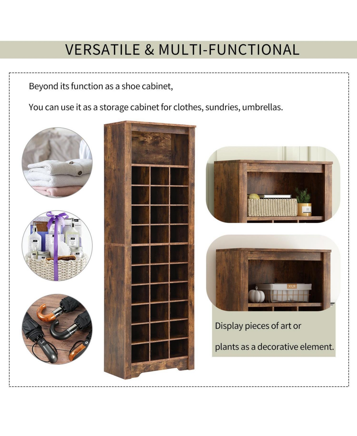 Slickblue 30-Shoe Cubby Console Stylish Shoe Storage with Modern Design for Entryway and Closet Organization