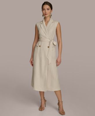 Donna Karan New York - Women's Linen-Blend A-Line Shirtdress