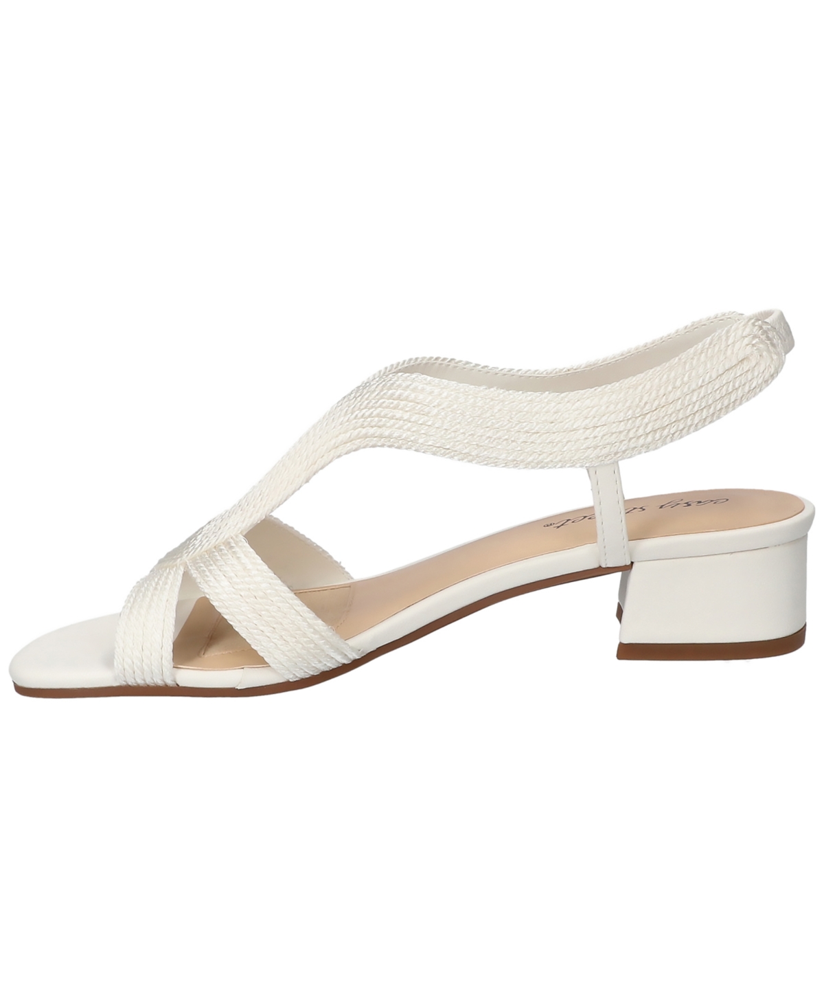 Shop Easy Street Women's Festival Block Heel Sandals In White Woven