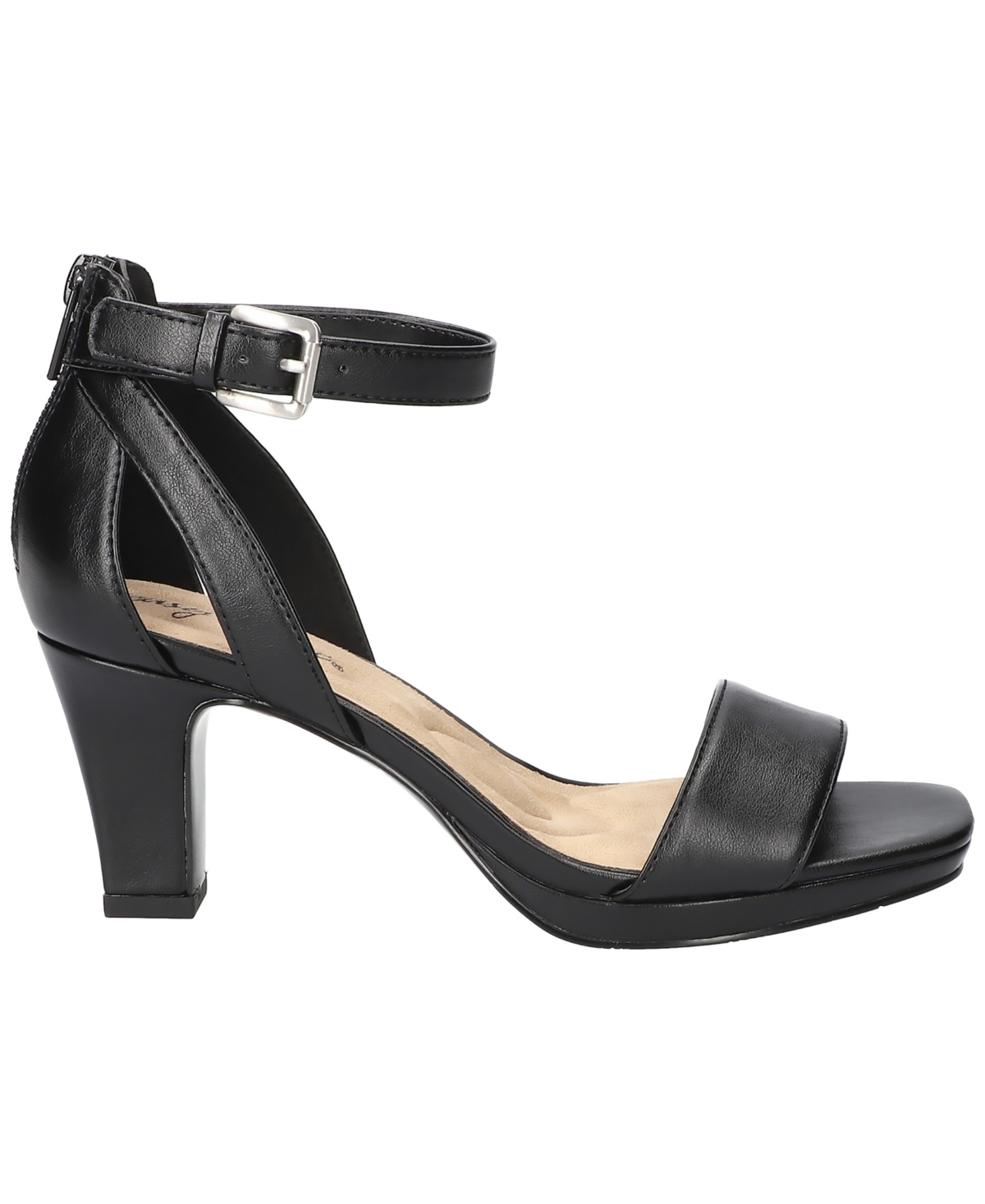 Shop Easy Street Women's Ro Square Toe Heeled Sandals In Black