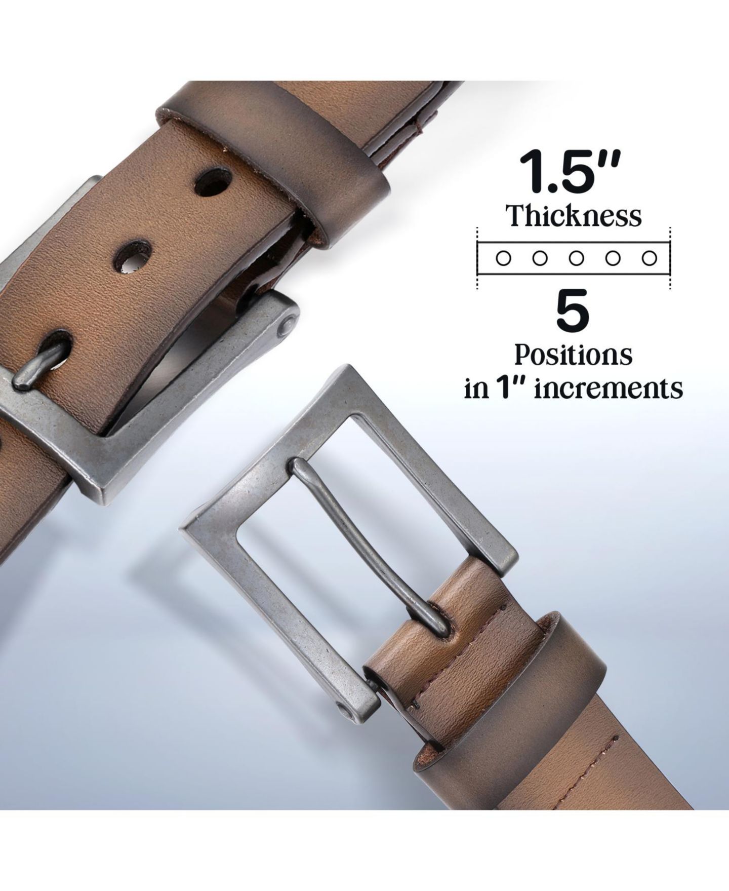 Мужской ремень Gallery Seven Mio Marino Intrepid Casual Prong Belt, цвет: Коричный — фото 3