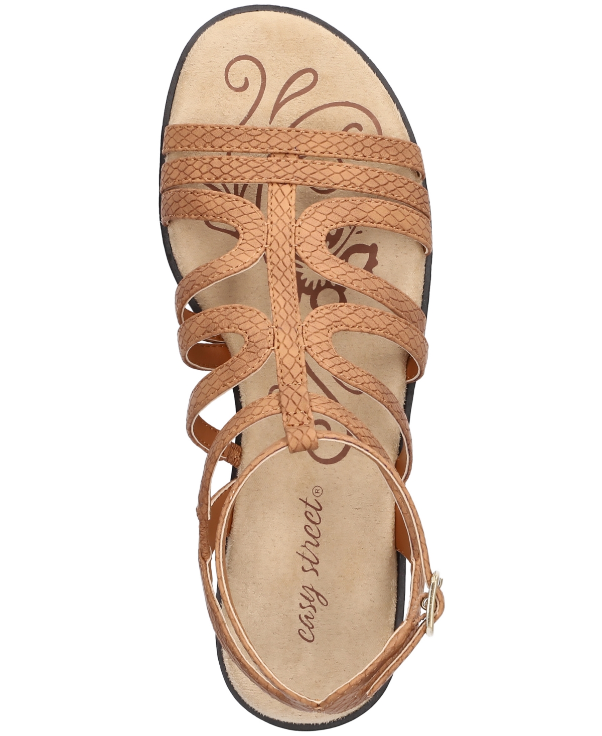 EASY STREET WOMEN'S DAYLILY GLADIATOR BUCKLE FLAT SANDALS 