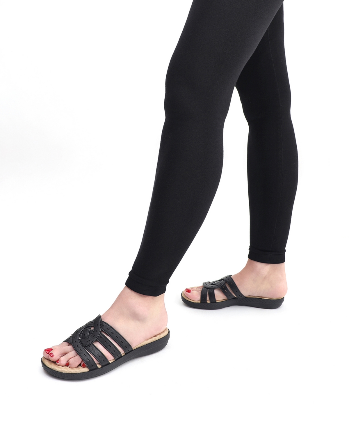 Shop Easy Street Women's Cammie Slide Slip-on Sandals In Black