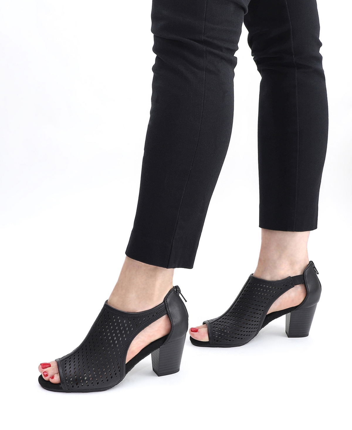 Shop Easy Street Women's Amiri Block Heel Sandals In Black