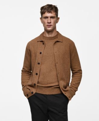 Men's Slim-Fit Knit Wool-Blend Cardigan