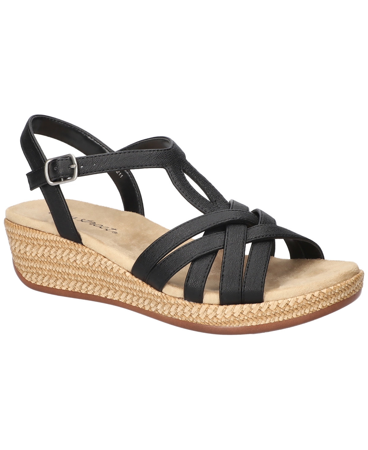 Shop Easy Street Women's Lua Wedge Heel Sandals In Black