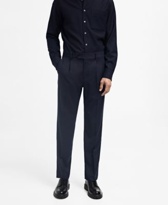 Men's Virgin Wool Slim-Fit Suit Pants