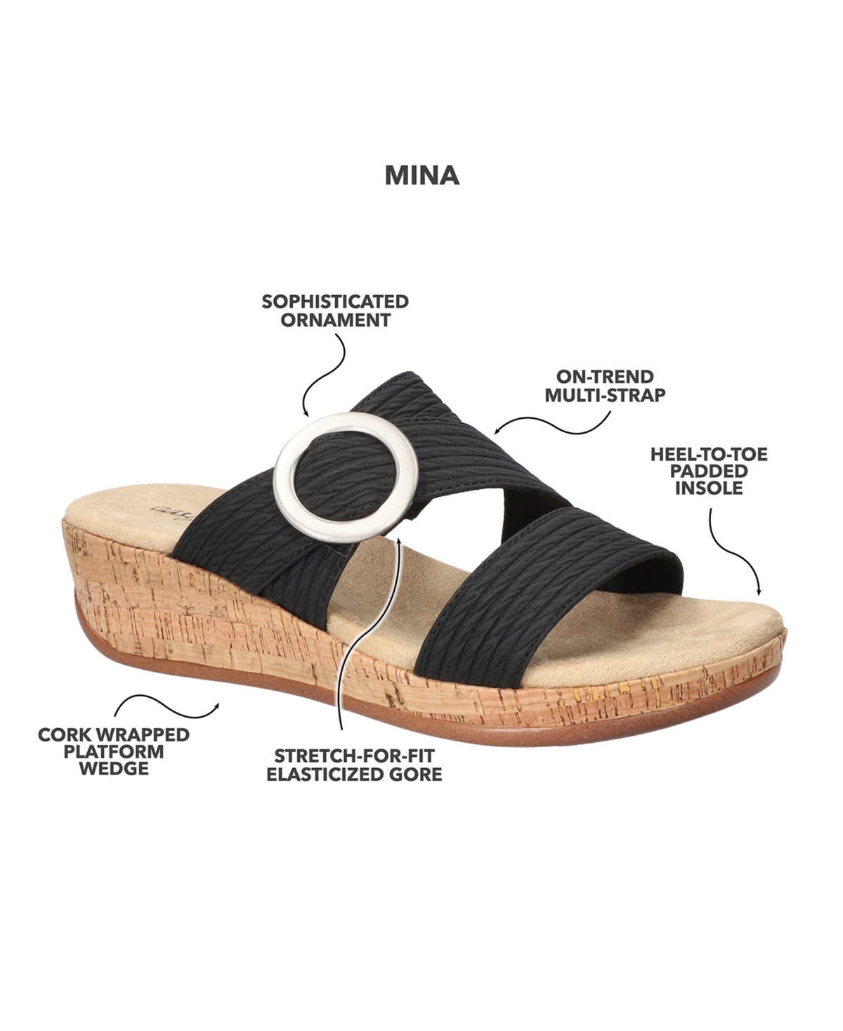 EASY STREET WOMEN'S MINA WEDGE HEEL SANDALS 