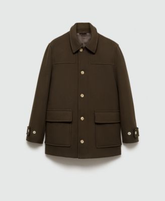 Mango Mens Detachable Hood Wool Coat 19090₽