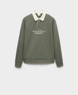 Men's Front Text Polo Sweatshirt