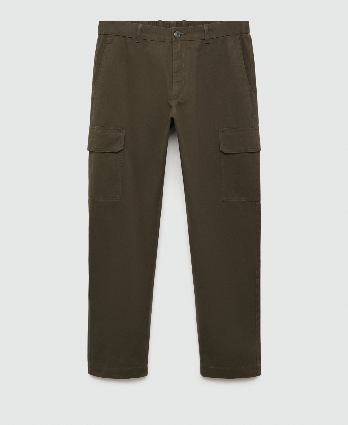 Mango Men's Straight-fit Cargo Pants In Khaki