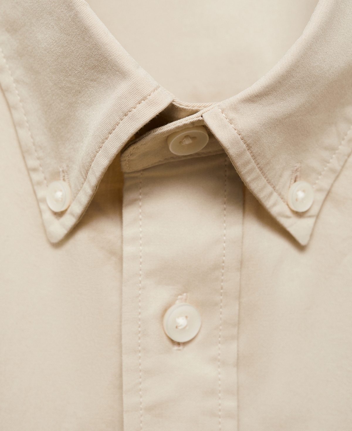 Mango Chemise Regular Fit Coton In Beige