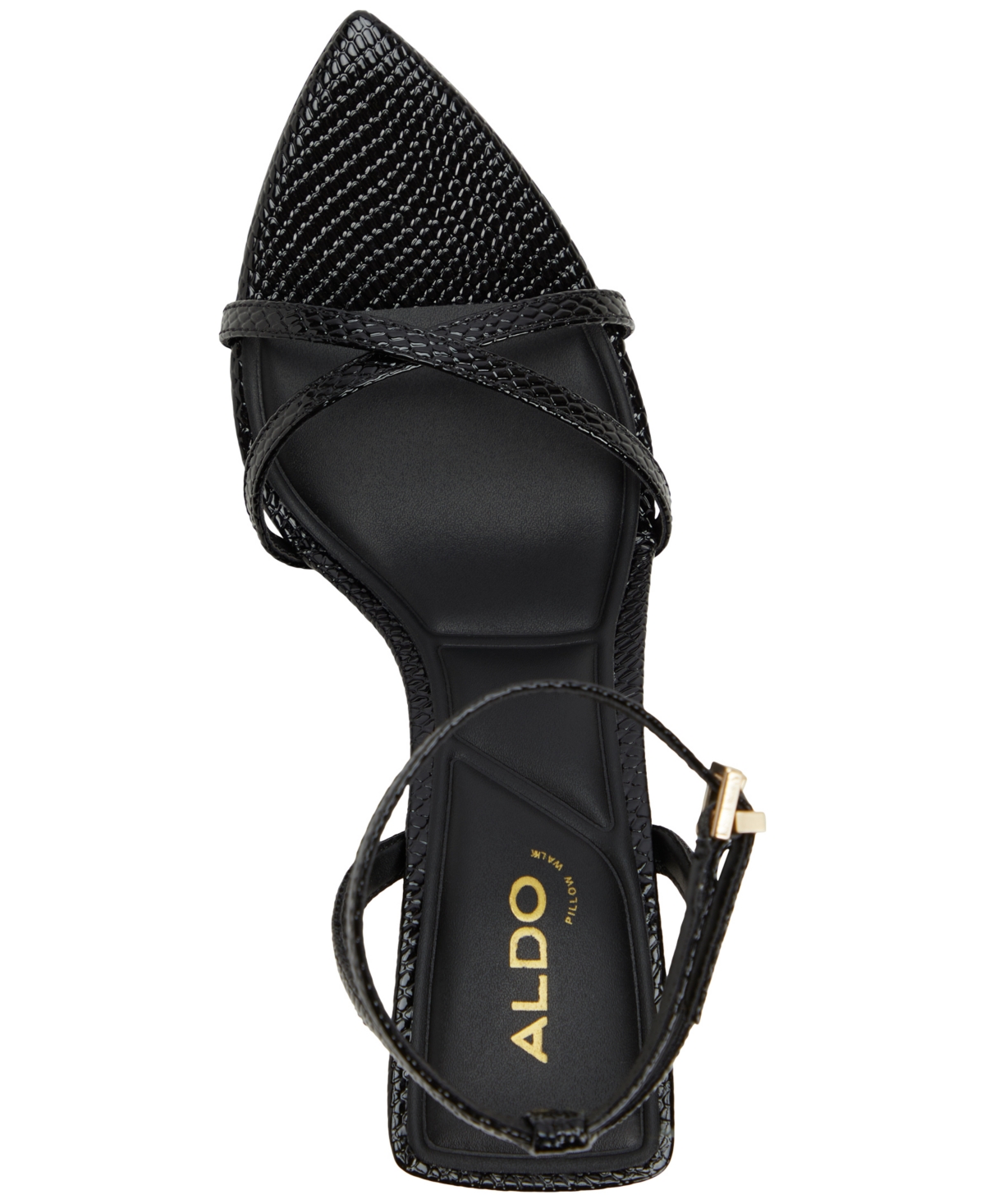 Shop Aldo Women's Adrina Two-piece Dress Sandals In Black Snake Embossed