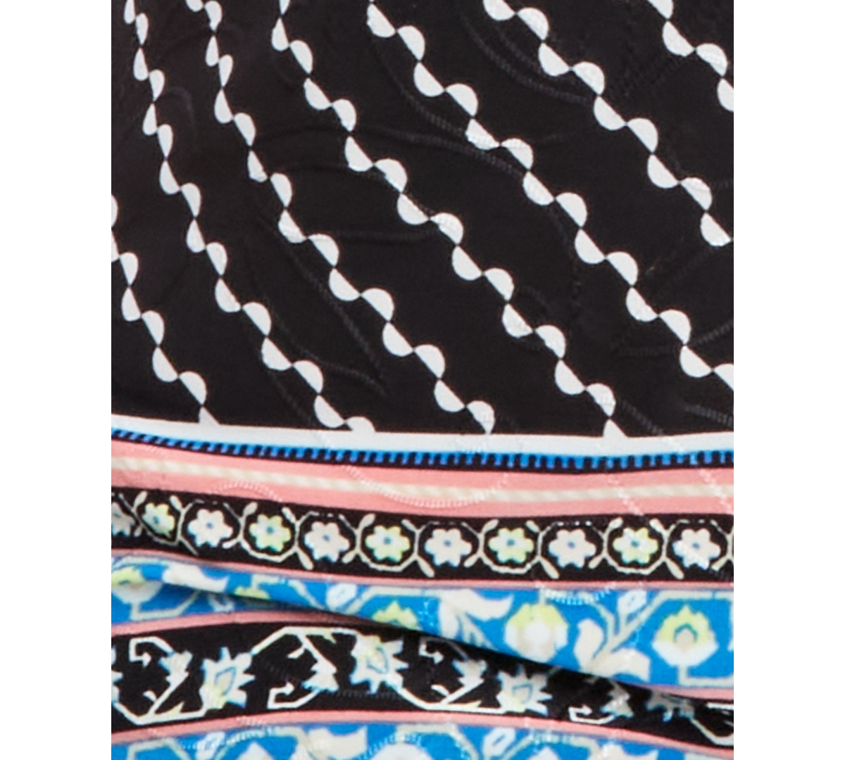 Jm Collection Women's Printed Jacquard Scoop-neck Top, Created For Macy's In Deep Black