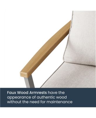 8 Piece Patio Furniture Set, Modern & Transitional Style, Gray & Beige