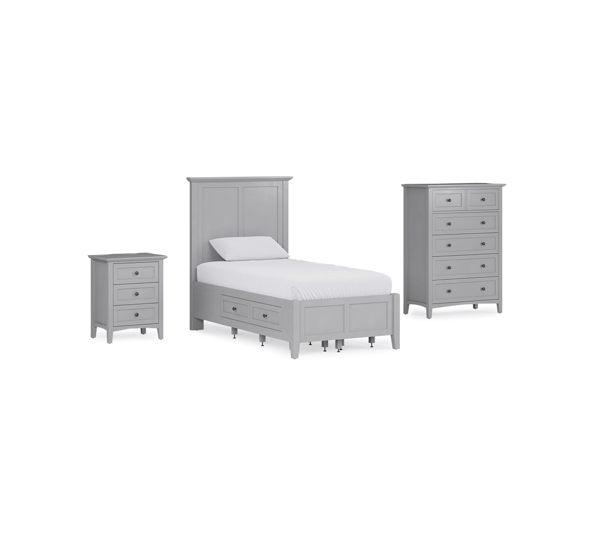 Macy's Hedworth Full Storage 3-pc. Set (bed, Chest & Nightstand) In Grey