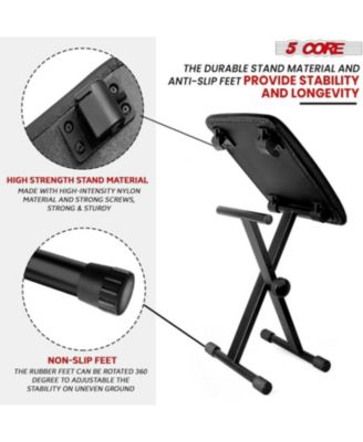 Keyboard Stand Single X Style Adjustable Piano Riser + Keyboard Piano Bench