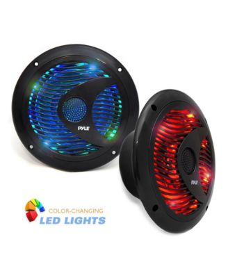 6.5" Waterproof Marine Speakers with LED Lights - 150 Watt, Black