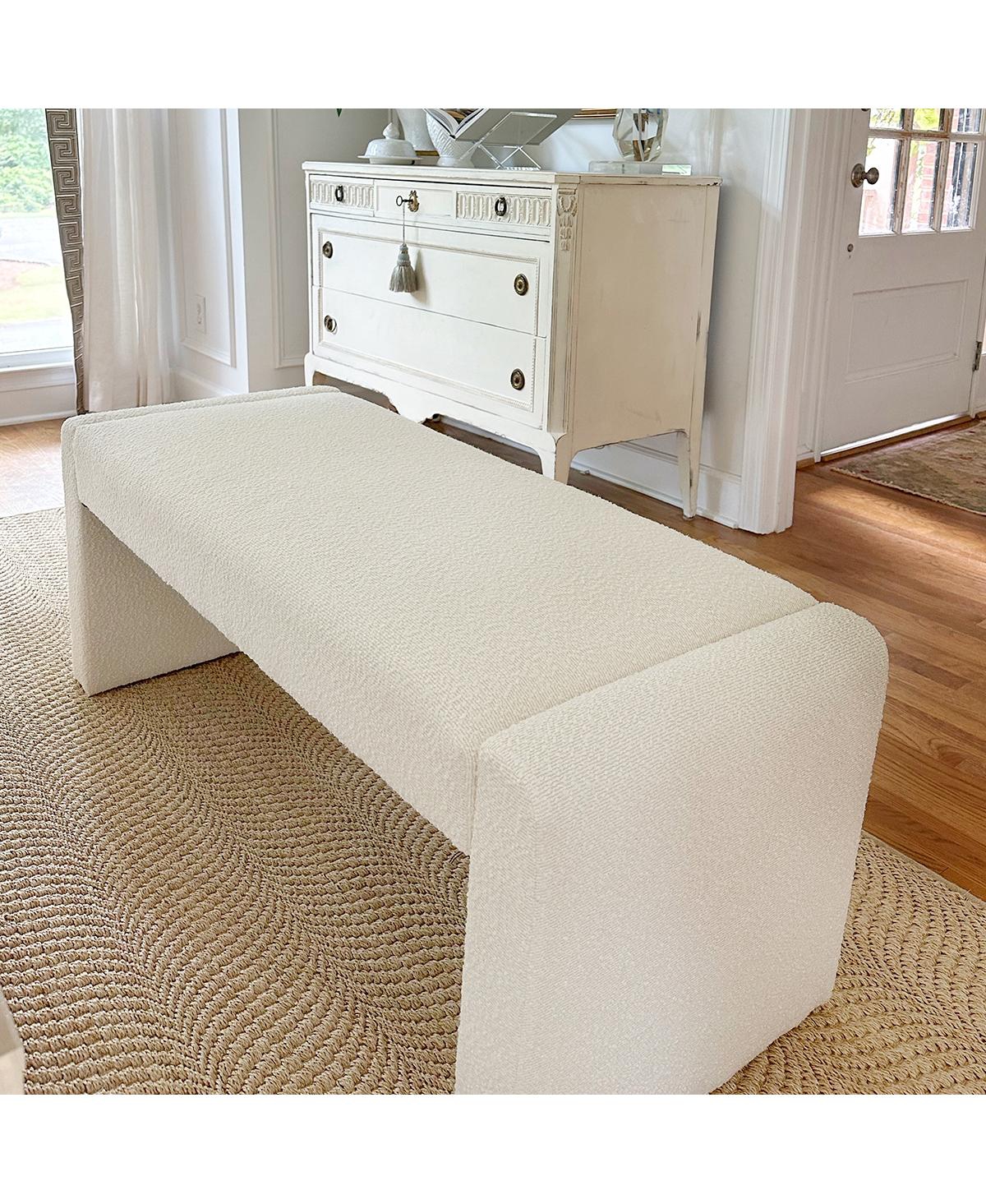 47" Velvet Bench Look, Velvet Waterfall Upholstered Bench-Maison Boucle