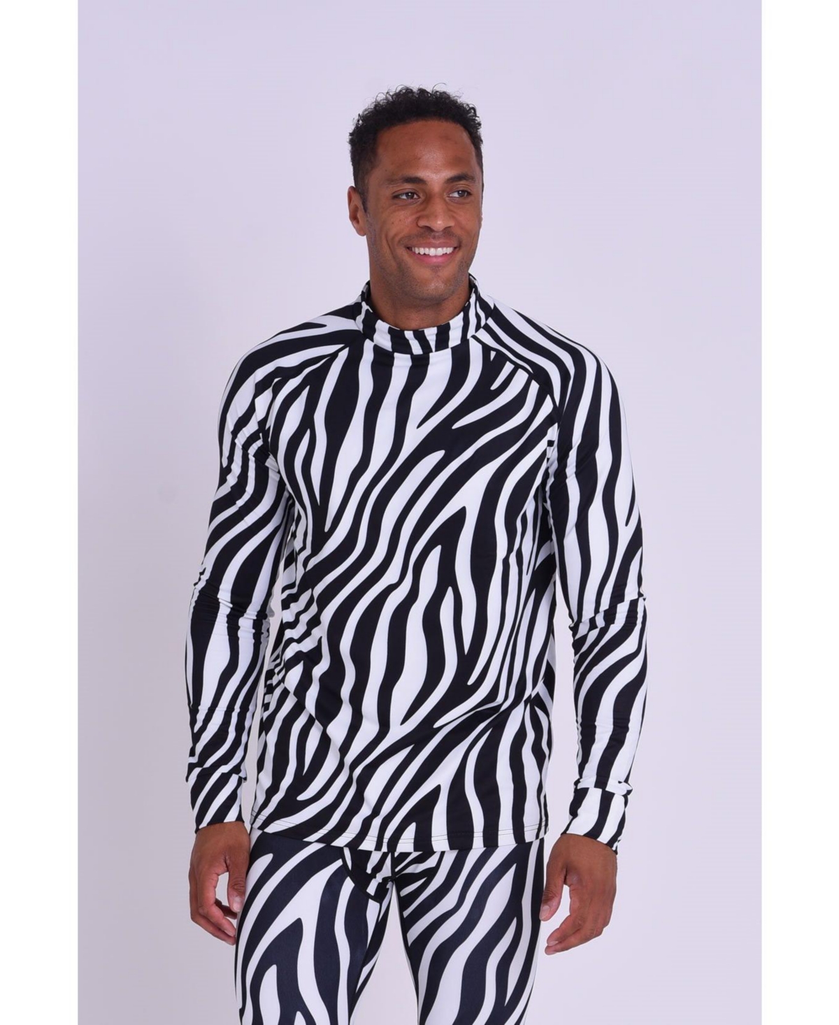 Men's Baselayer Top - Hotel California Zebra Print - Multi