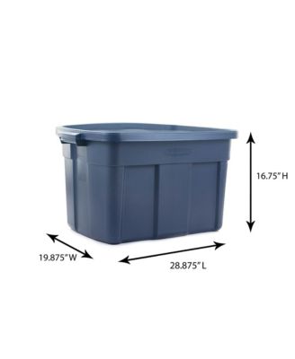 Roughneck 25 Gallon Stackable Storage Container, Dark Indigo, 4 Pack