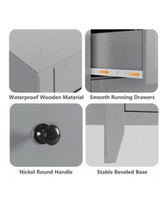 5-Drawer Wood Deep Storage Nickel Handle Modern Chest of Drawers