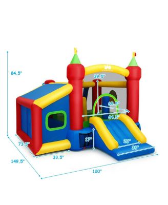 Kids Gift Inflatable Bounce House Slide Jumping w/480W Blower