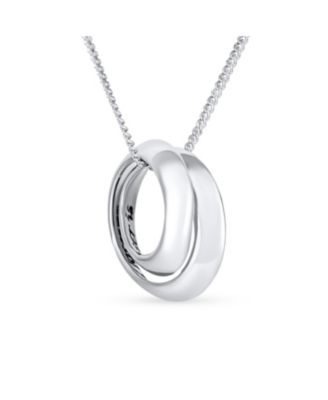Sister Bond Circle Heart Pendant Sisters Necklace .925 Sterling Silver