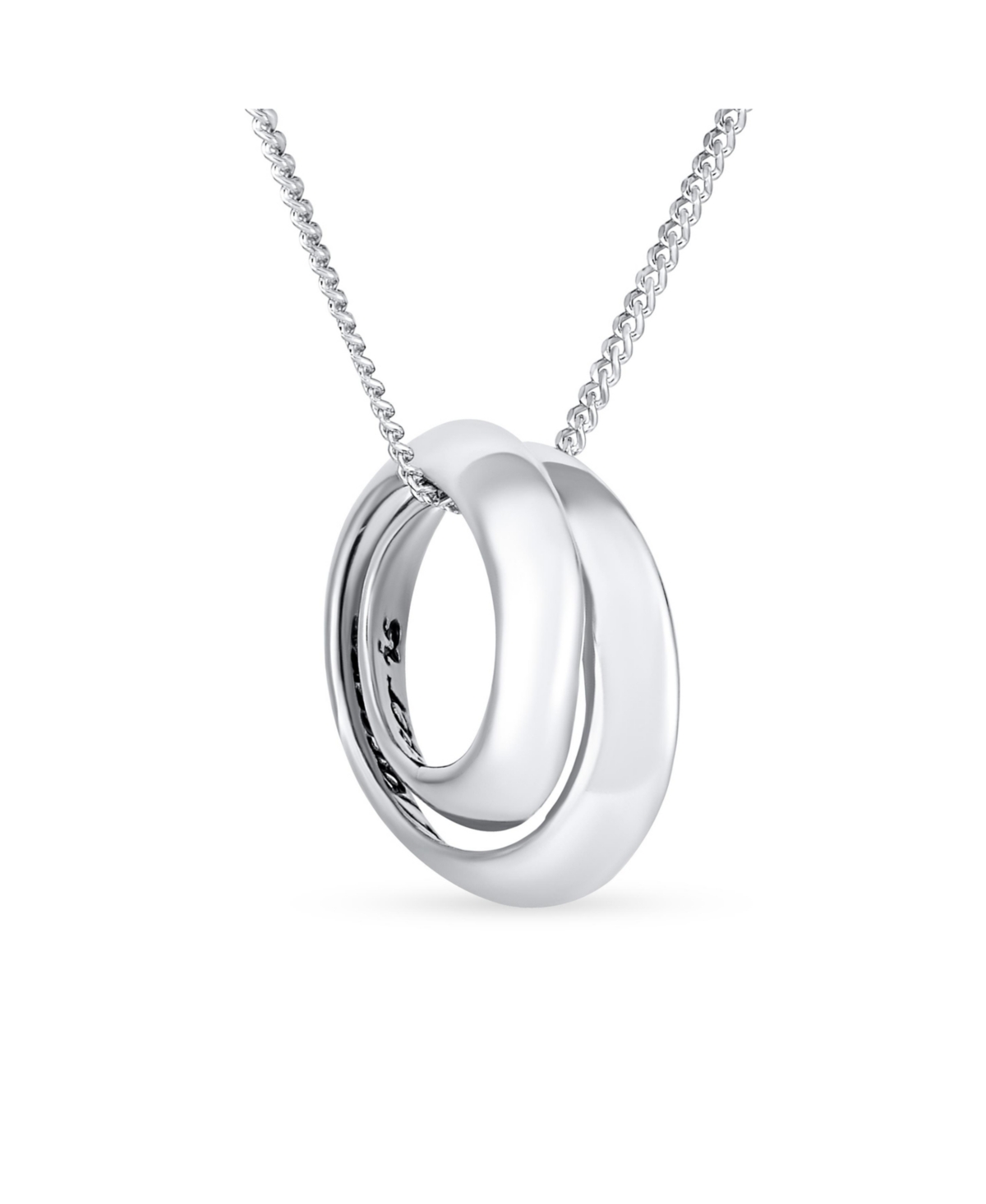 Bling Jewelry Sister Bond Circle Heart Pendant Sisters Necklace .925 Sterling Silver