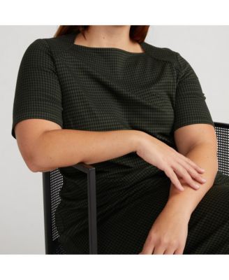 Plus Size Envelope Neck Ponte Dress