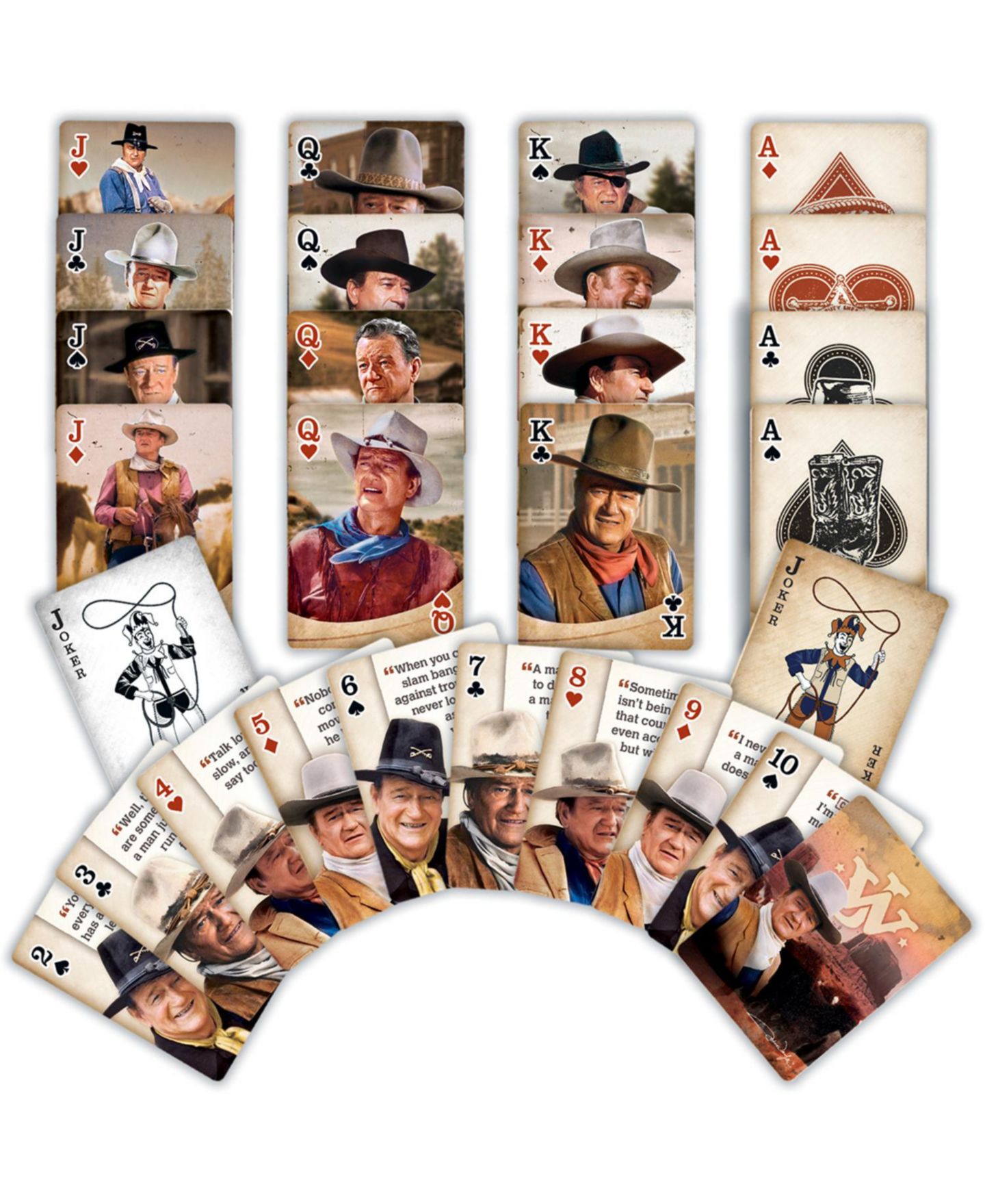 Детские игрушки MasterPieces Puzzles John Wayne Playing Cards, 54-Card Deck, Ages 18+ — фото 2