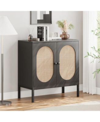 Buffet Cabinet, Rattan Storage Cabinet with Doors and Shelves, Accent Cabinet Sideboard, Console Cabinet with Storage Entryway Cabinet for Living Room, Dining Room, Hallway