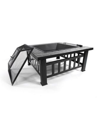 Portable Metal Fire Bowl for Courtyard – Complete with Accessories