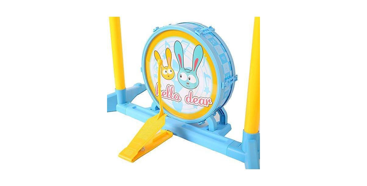 Slickblue Kid's Jazz Drum Play Set with 24-Key Keyboard Musical Instrument for Creative Fun and Learning