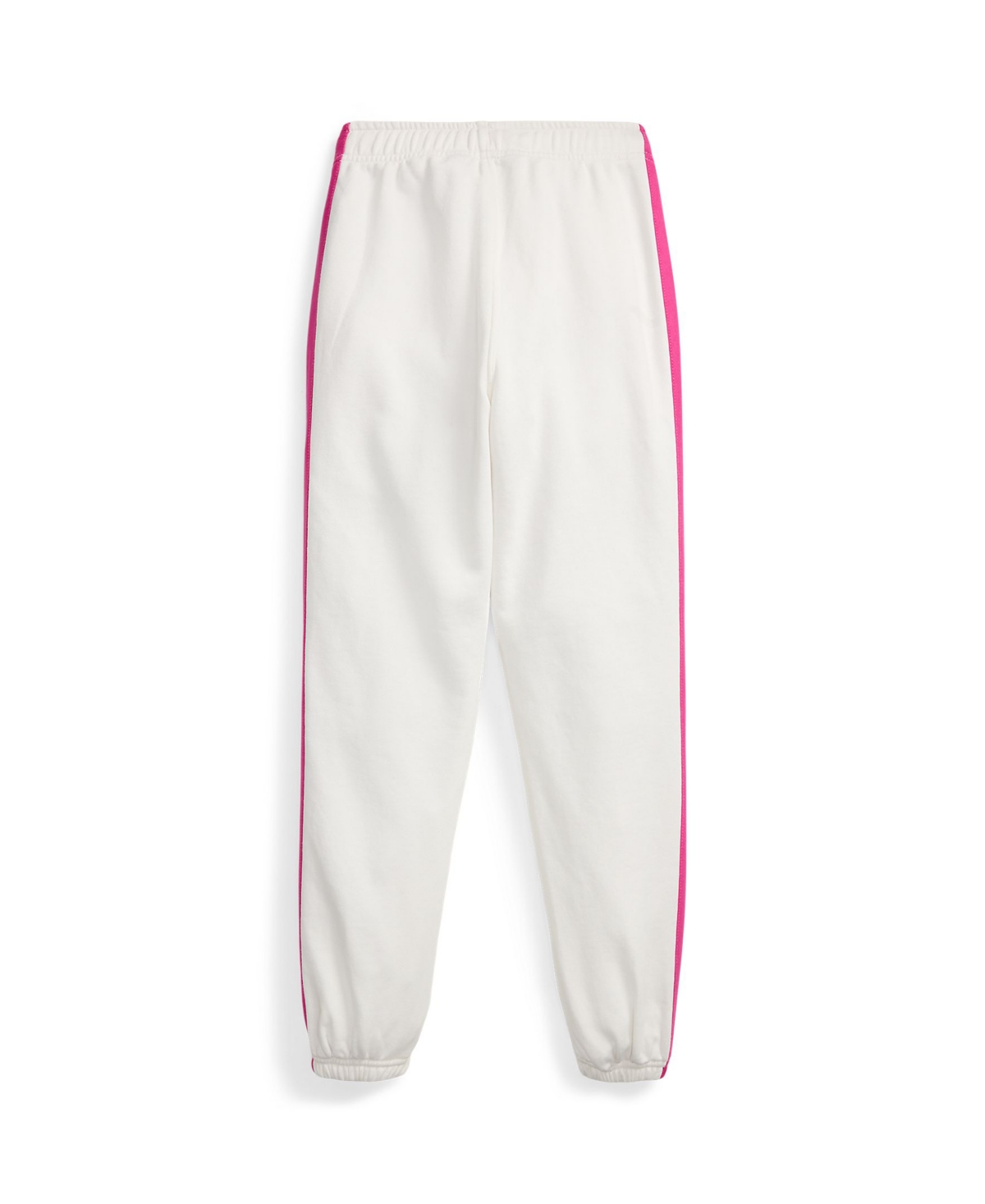 Polo Ralph Lauren Striped French Terry Jogger Pant In Paper White With Belmont Pink