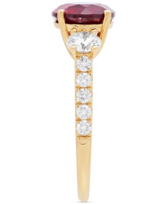 Lab Grown Ruby (3 ct. t.w.) & Lab Grown Diamond (1 ct. t.w.) Ring in 14k Gold (Also in Lab Grown Emerald & Lab Grown Sapphire)