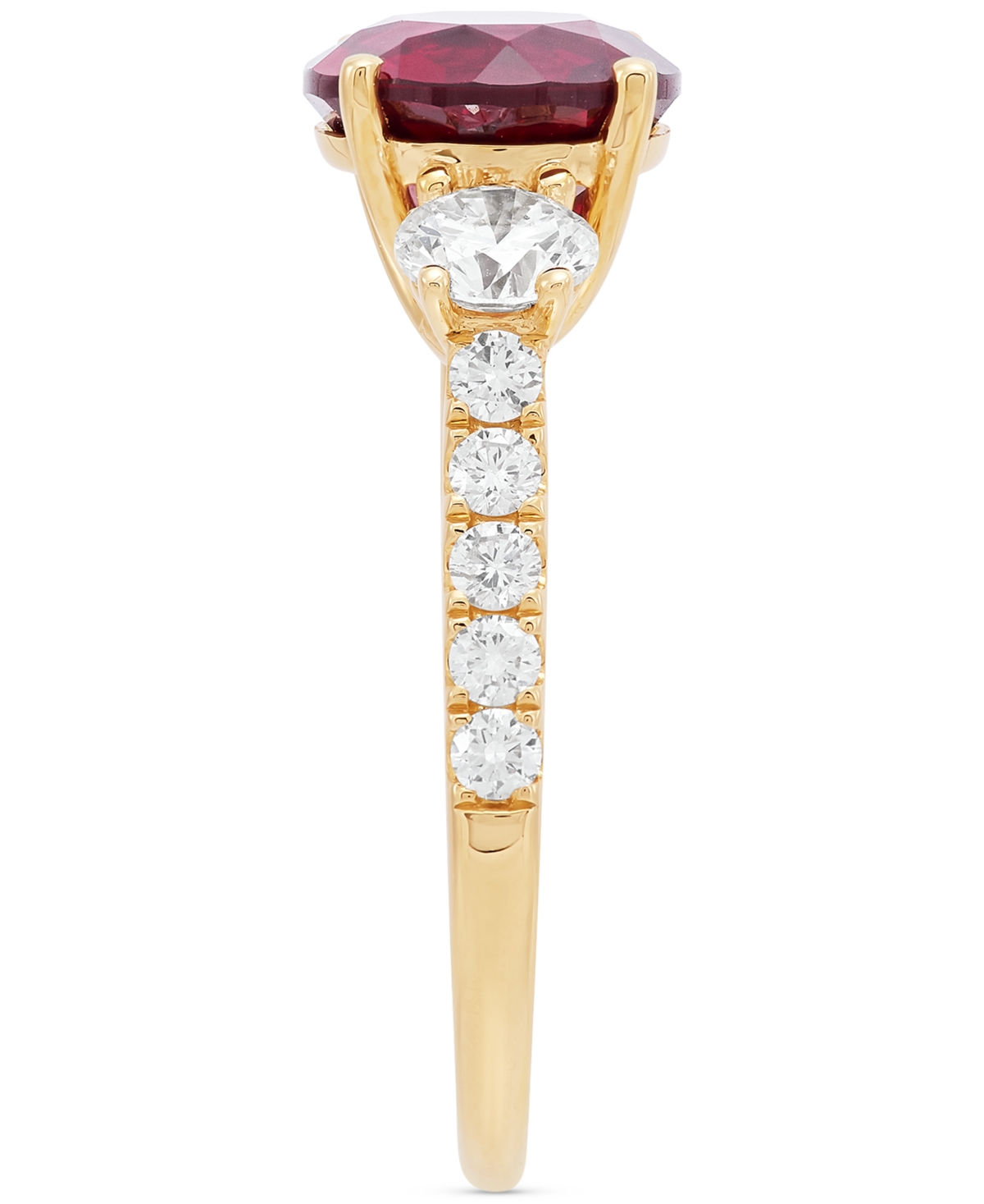 Grown With Love Lab Grown Ruby (3 Ct. T.w.) & Lab Grown Diamond (1 Ct. T.w.) Ring In 14k Gold (also In Lab Grown Eme In Ruby