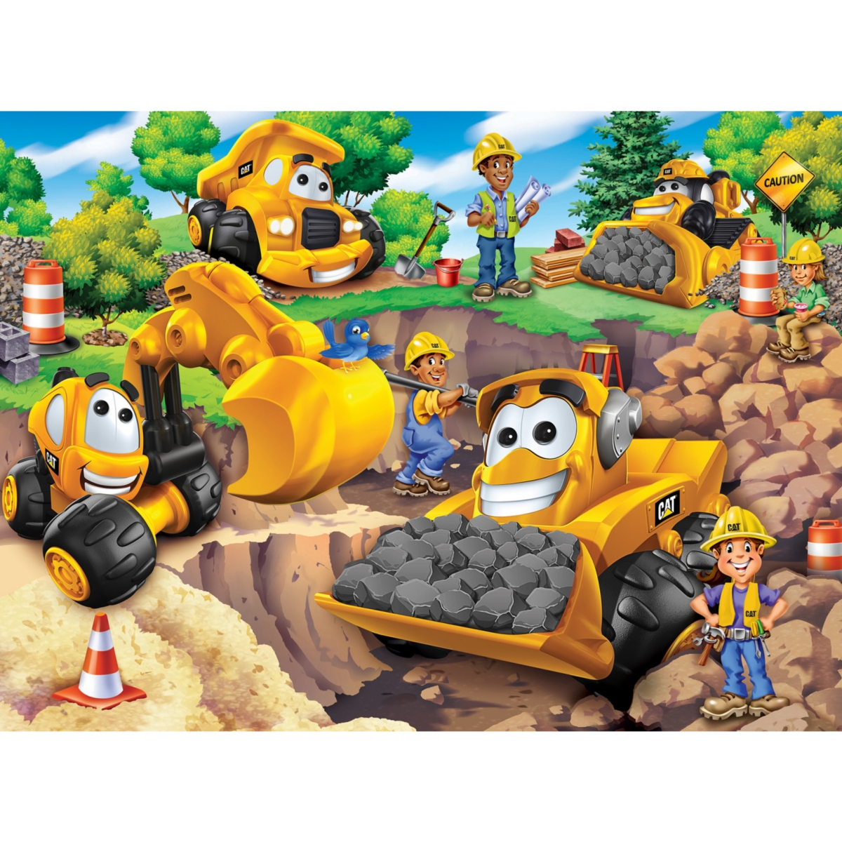 Masterpieces Cat - On the Job Site 100 Piece Jigsaw Puzzle for Kids