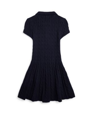 Big Girls Cable-Knit Cotton Polo Sweater Dress