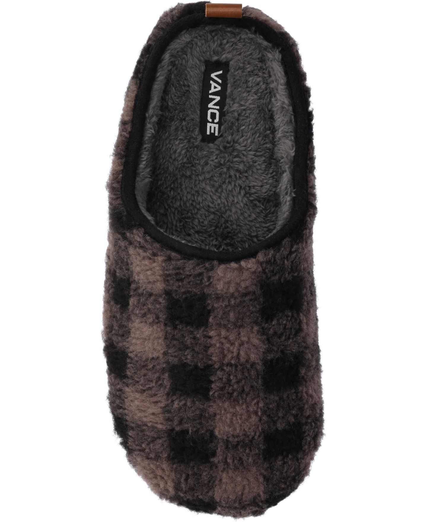 Мужские тапочки Vance Co. Roland Fleece Shearling Slide Slipper, цвет: Чёрный — фото 4