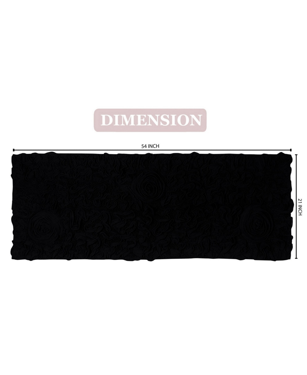 Home Weavers Bell Flower Runner Bath Rug, 21" X 54" In Black