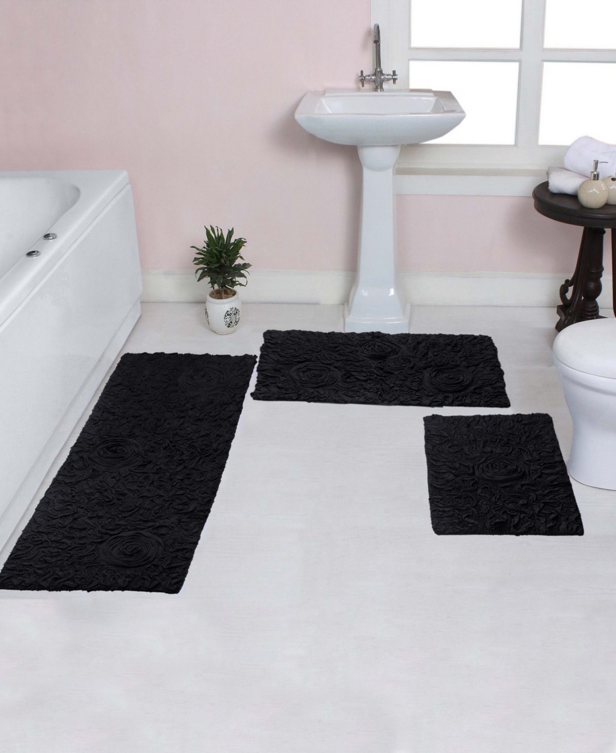 Home Weavers Bell Flower -Pc. Bath Rug Set