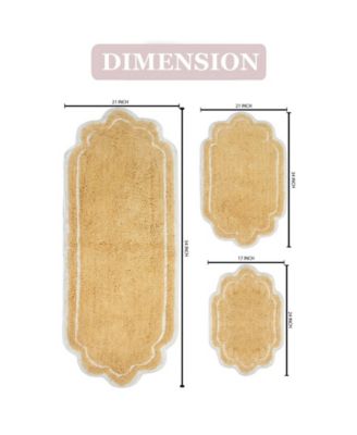 Allure Bathroom 3-Pc. Bath Rug Set