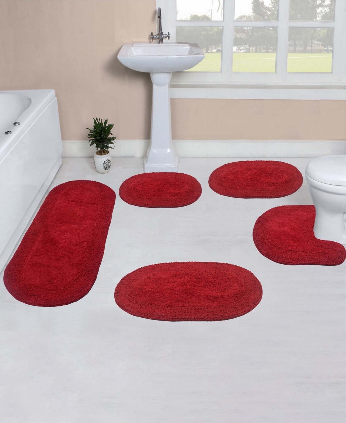Home Weavers Double Ruffle -Pc. Bath Rug Set