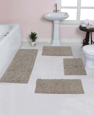 Home Weavers Bell Flower 4-Pc. Bath Rug Set