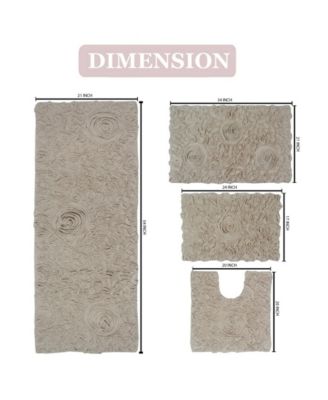 Home Weavers Bell Flower 4-Pc. Bath Rug Set