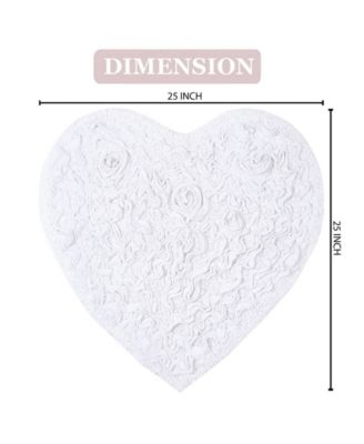Bell Flower Heart Bath Rug, 25" x 25"
