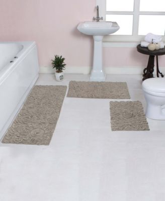 Home Weavers Bell Flower 3-Pc. Bath Rug Set