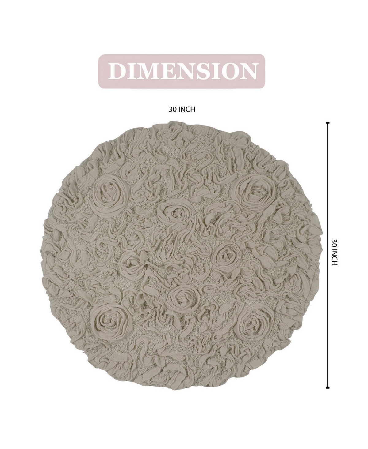 Home Weavers Bell Flower Bath Rug, 30" Round In Linen